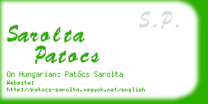 sarolta patocs business card