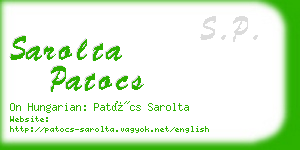 sarolta patocs business card